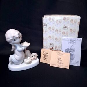 Precious‎ Moments Dropping Over For Christmas E2375 Figurine 1982 Holiday Deco